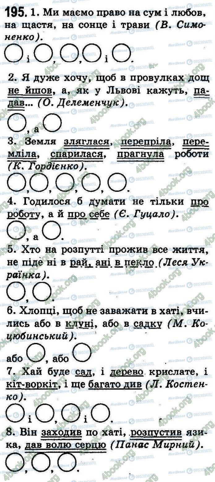 ГДЗ Українська мова 8 клас сторінка 195